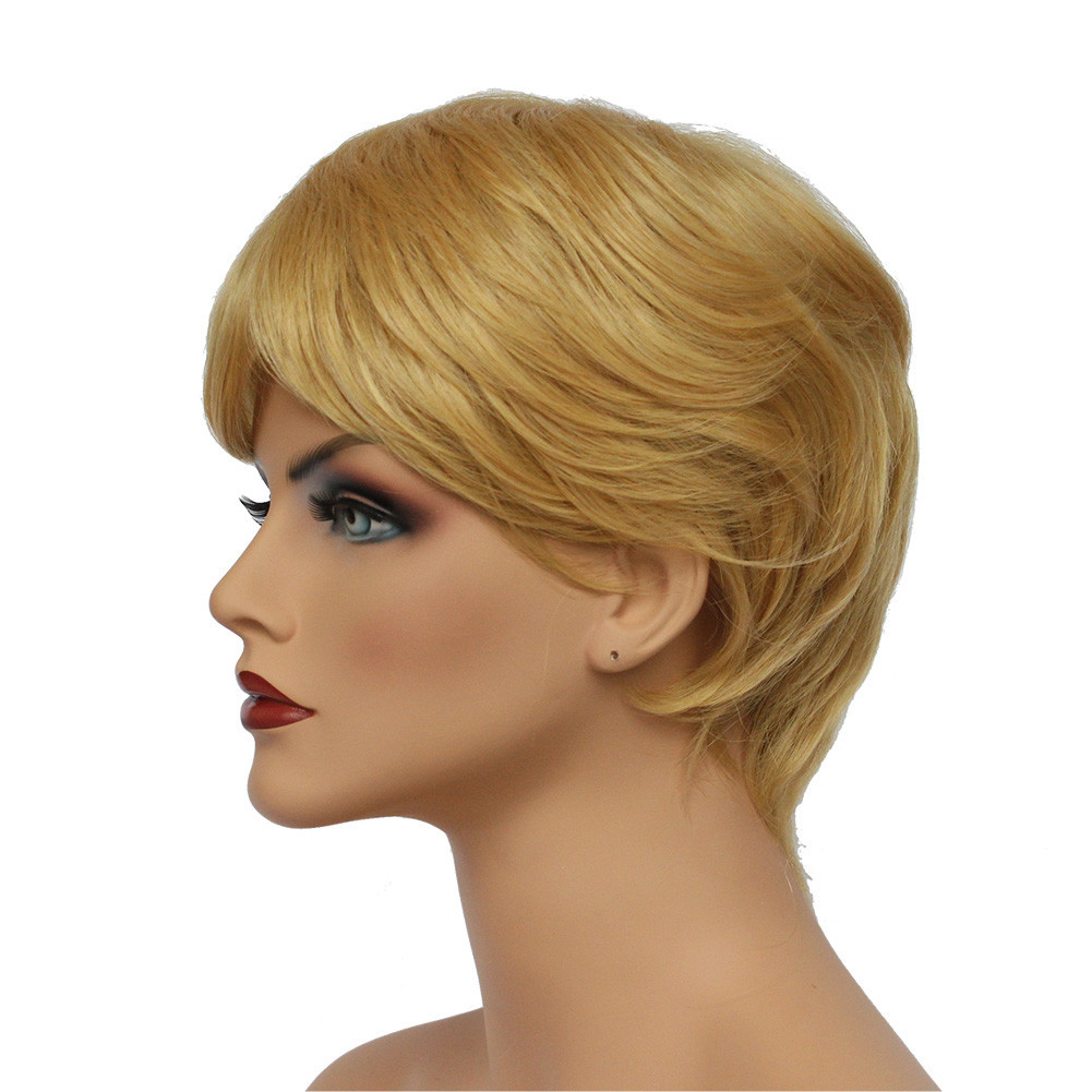 Classic Cap women Synthetic straight Short Dark Blonde full wig HengFeng ZP12