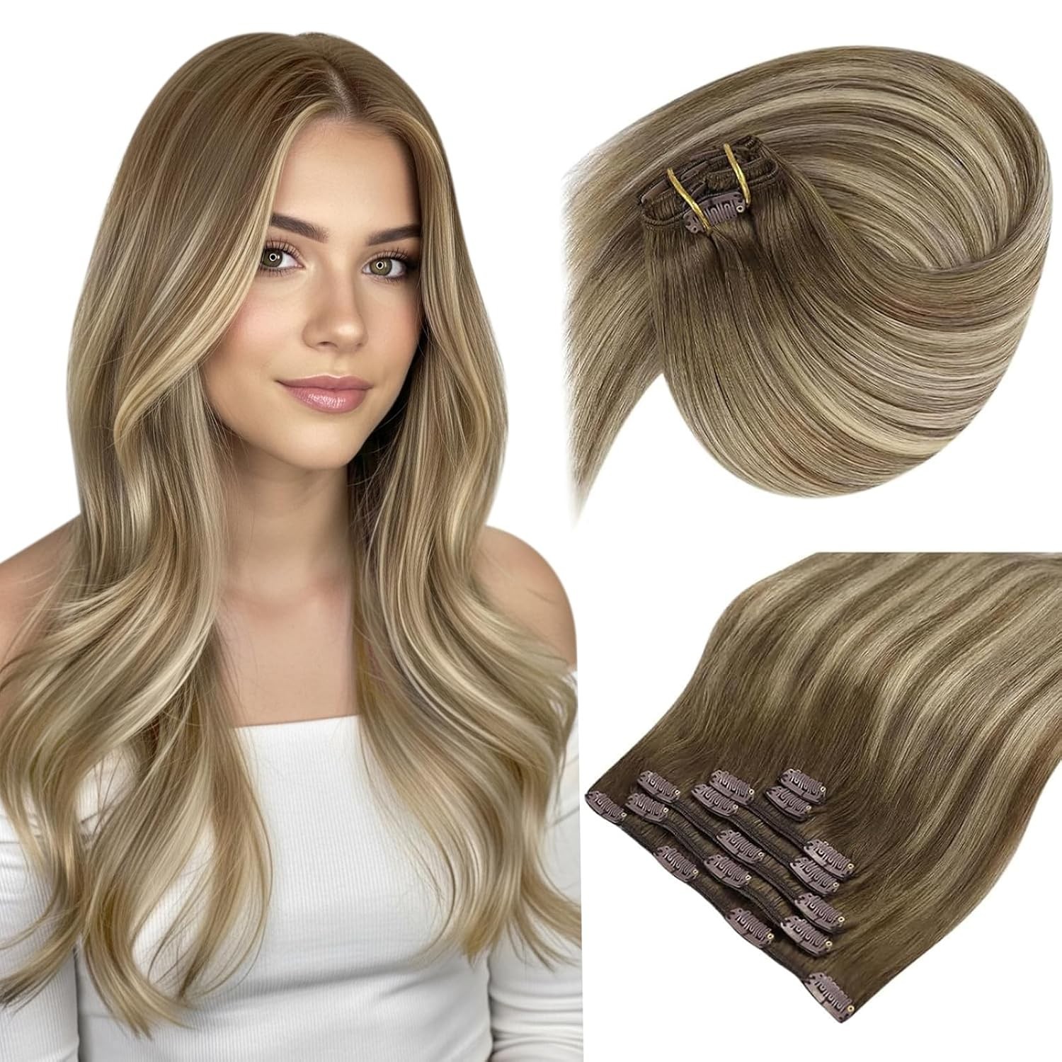 Sunny Hair CLIP-IN 14″ Auburn Brown Human Hair Extensions – CP 3-8-22