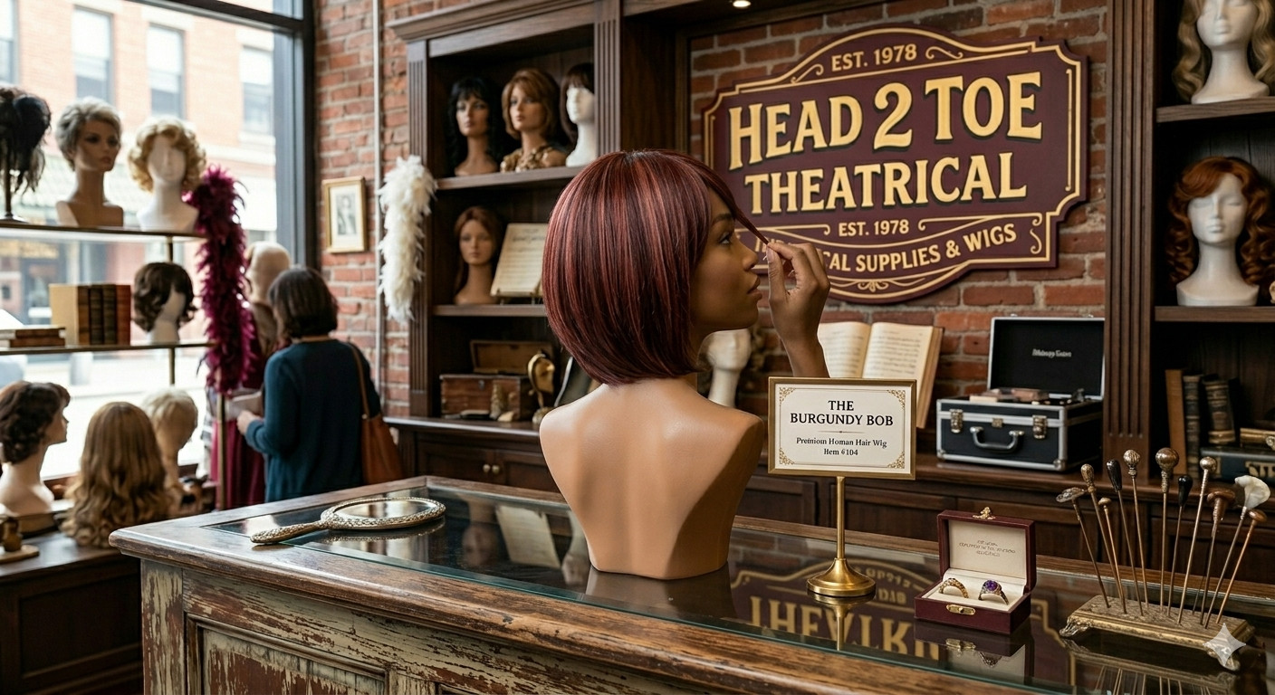 RENERSHOW Short Burgundy Highlight Bob Wig bangs red pixie women synthetic daily