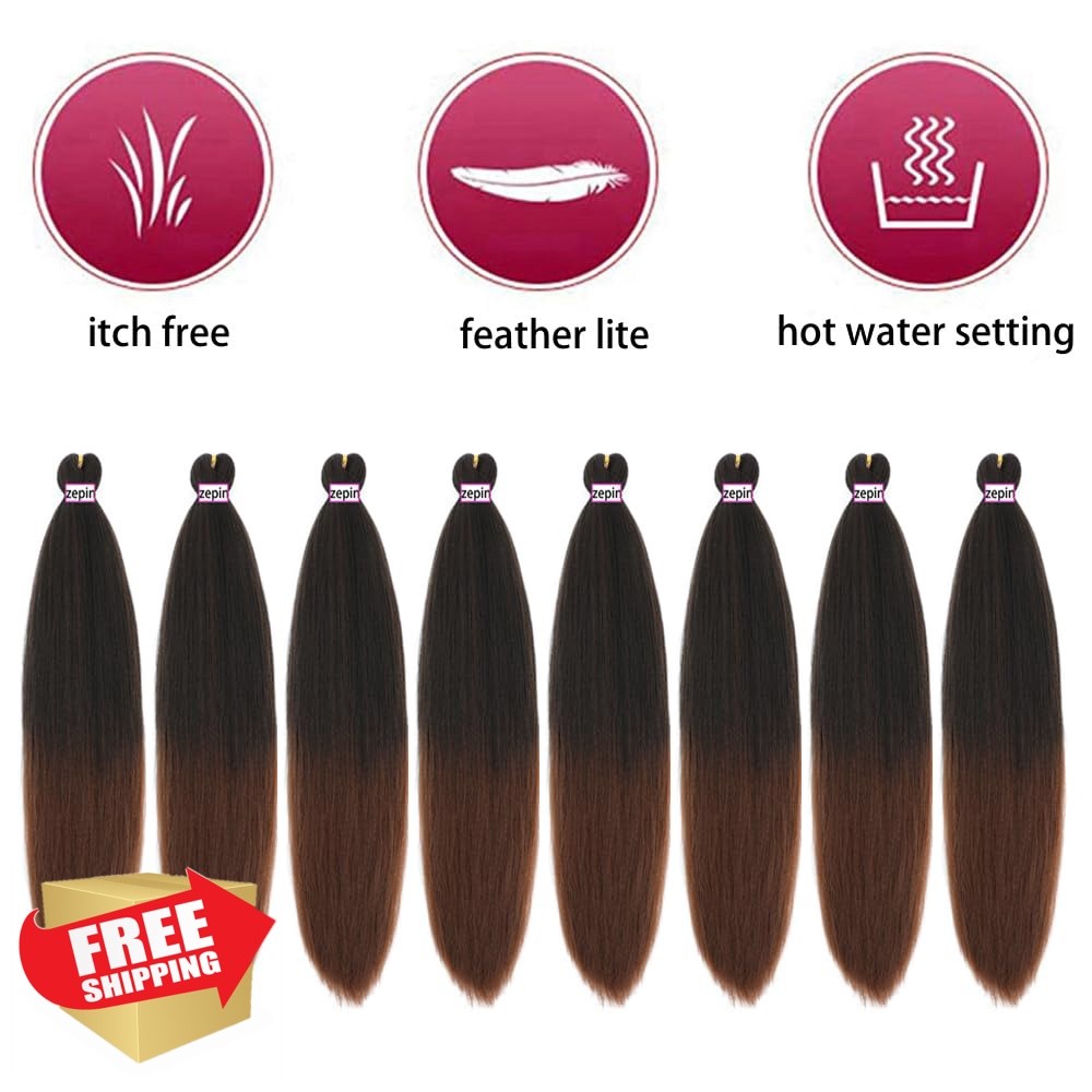 zepin 16 Inch 8 Packs Braiding Hair 1B/30