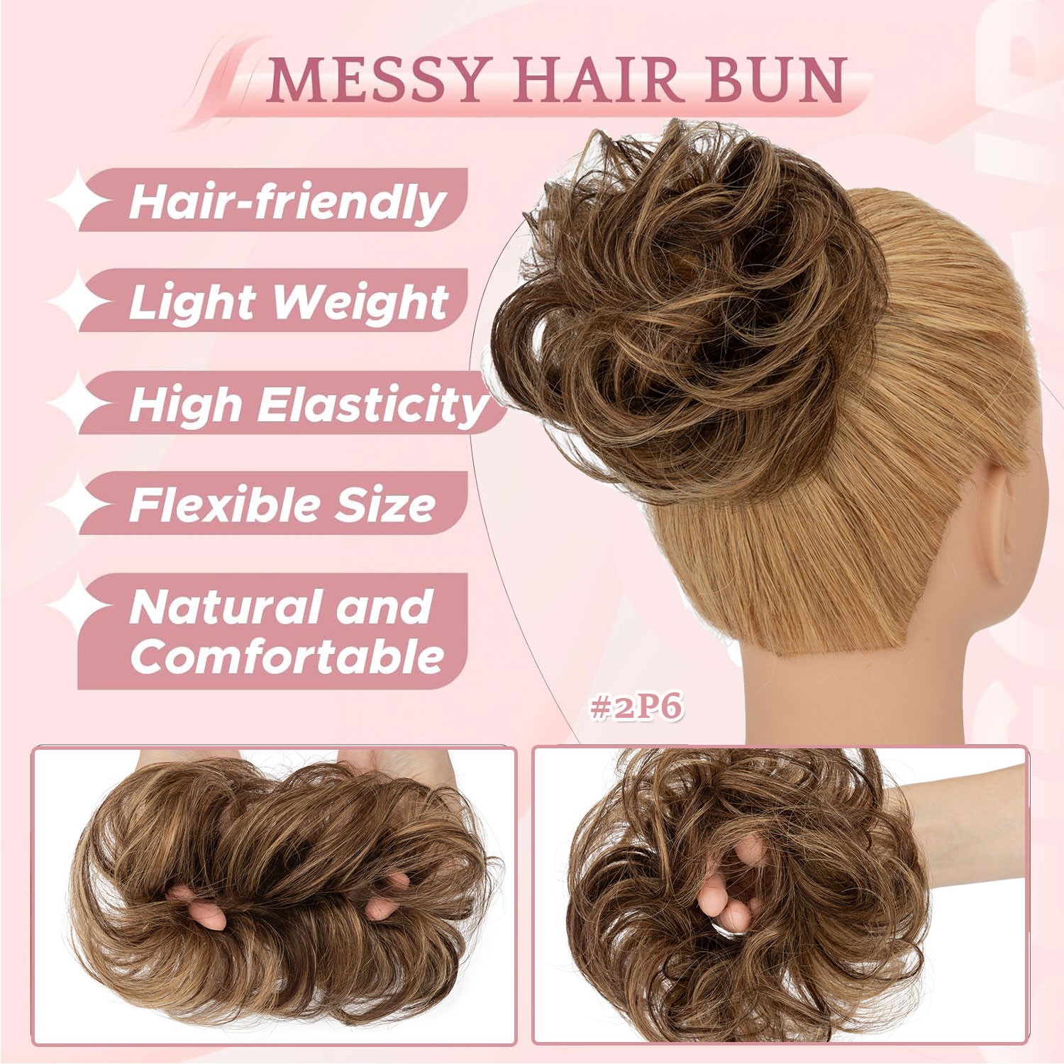 USA Messy Bun Remy Real Human Hair Piece Wrap on Scrunchie Updo Hair Extensions