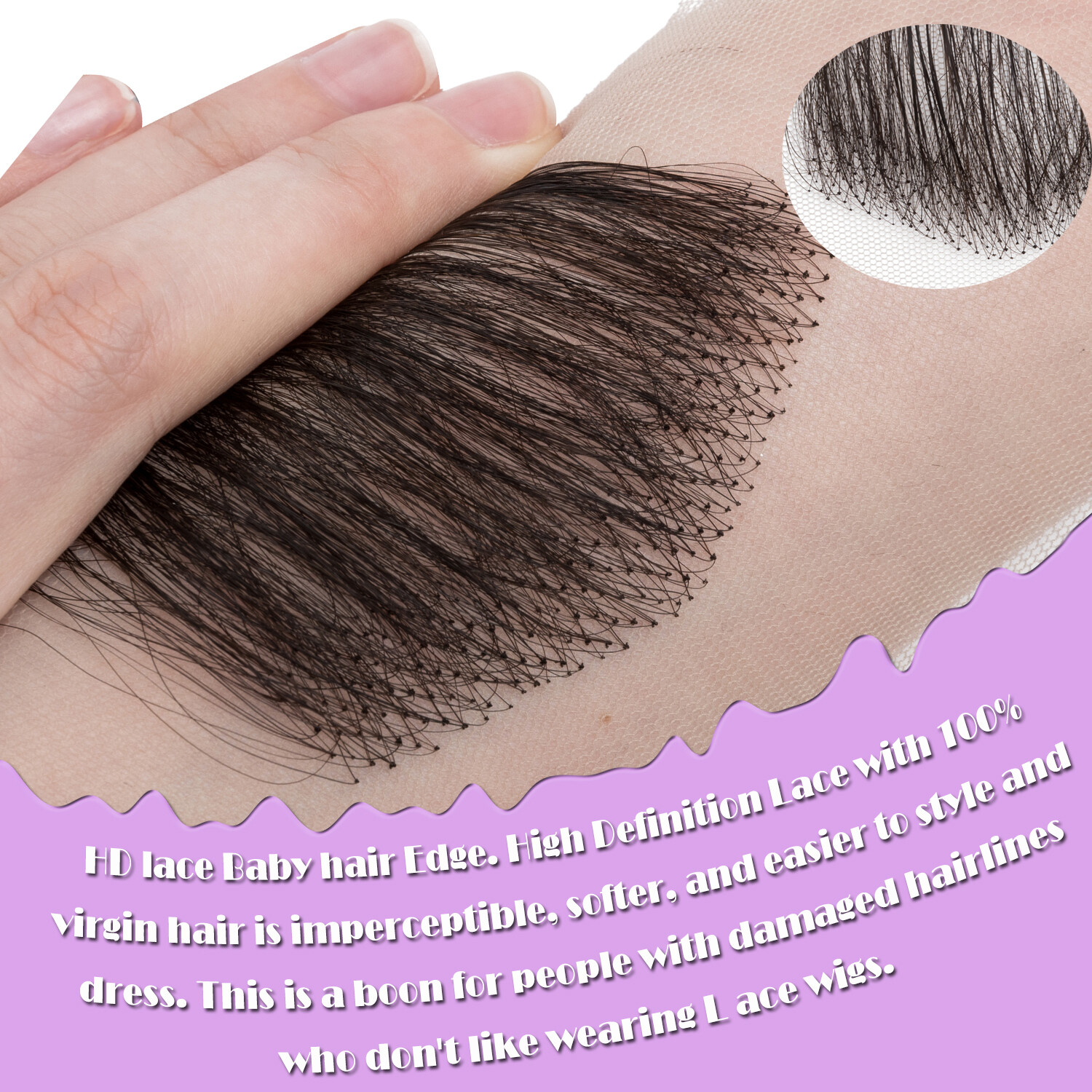 Edges Hair Lace Baby Hair Strips Invisible Hairline 100% Virgin Human Hair Edges