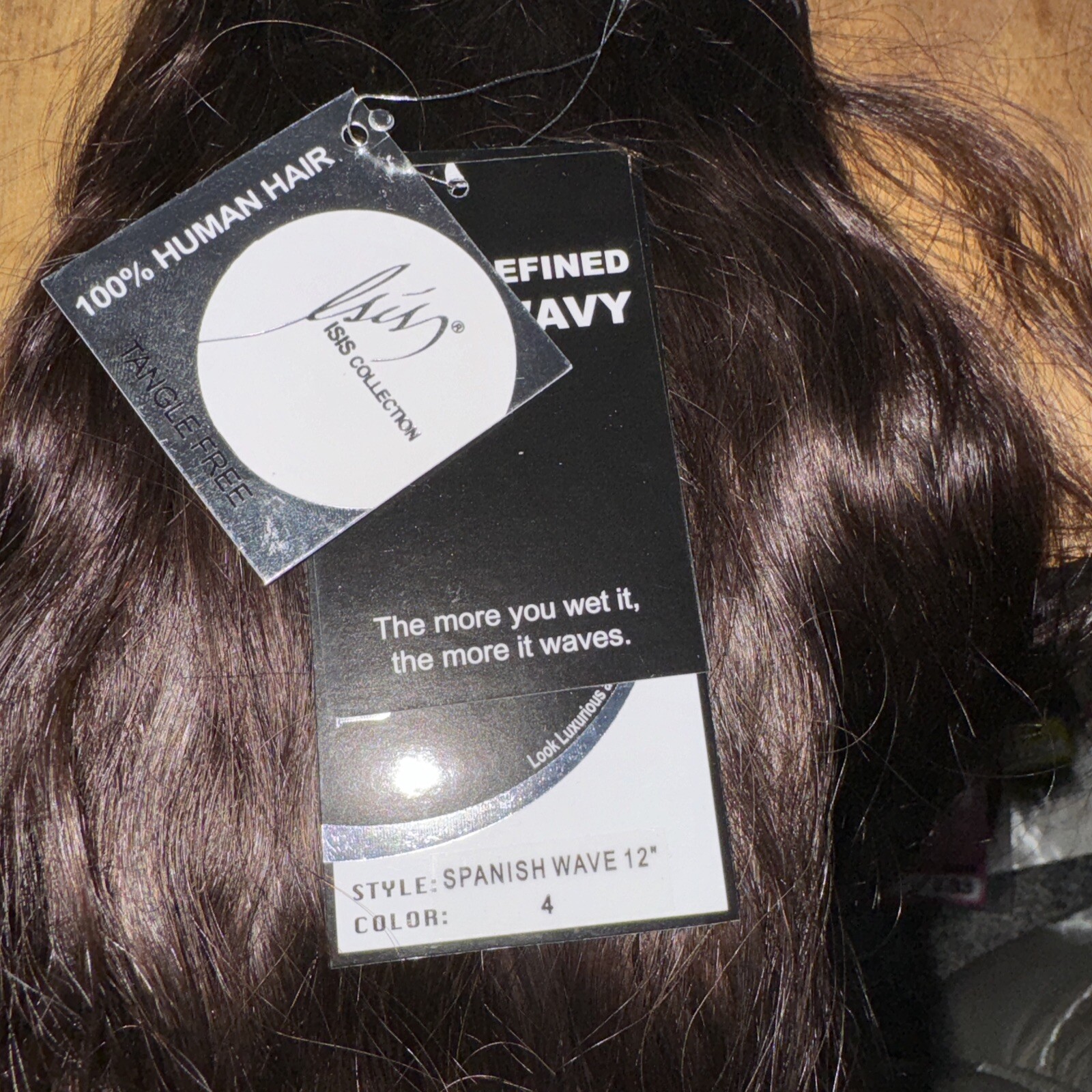 Ultimate Weave Isis HH Remi Hair Tangle Free Spanish Wave 12” Color 4 Dbl Pk