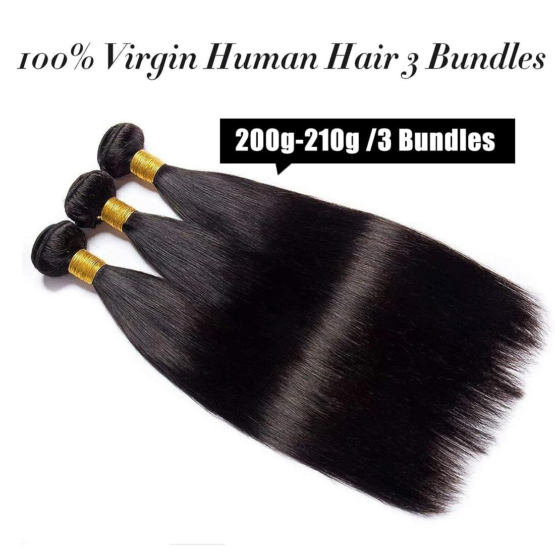 Straight Human Hair 3 Bundles 16 18 20 inches Brazilian Virgin 100% Unprocessed
