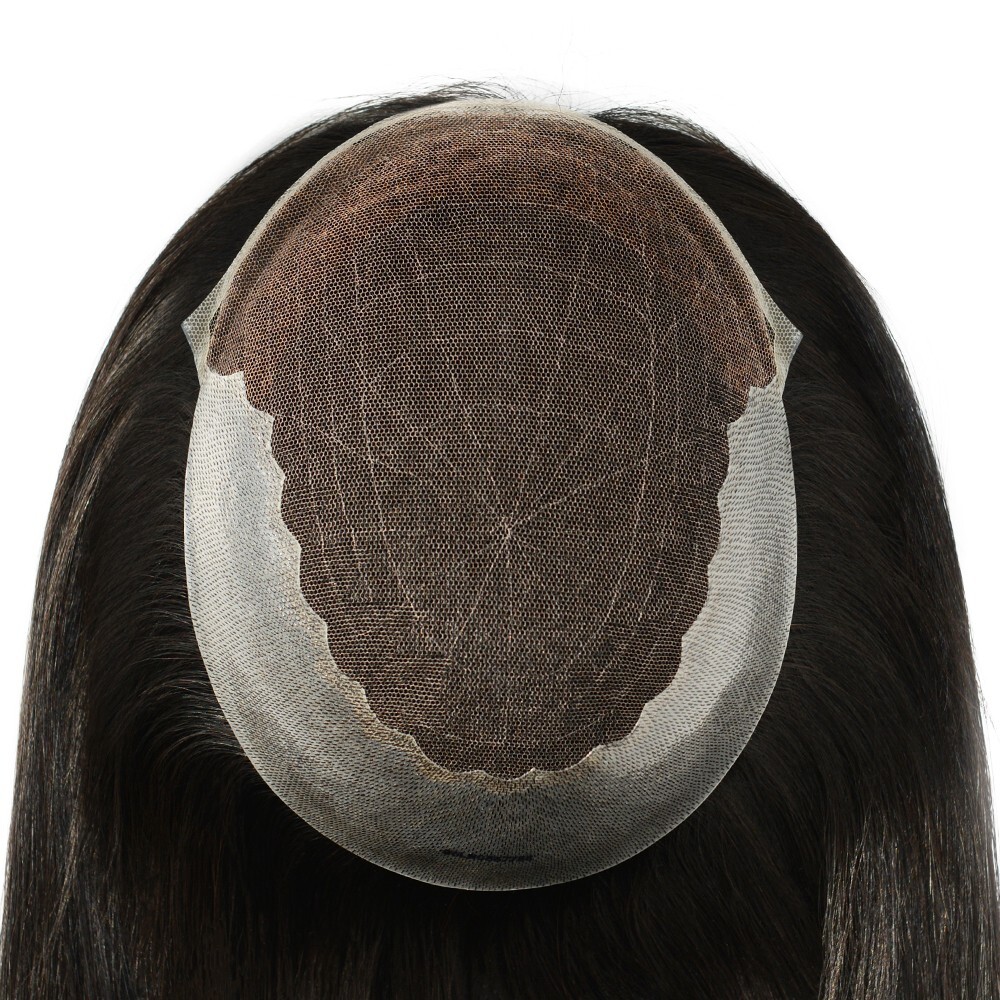 Women Topper Human Hair French Lace Top Pieces 7×9 Straight Hair 16” Q6L #L6