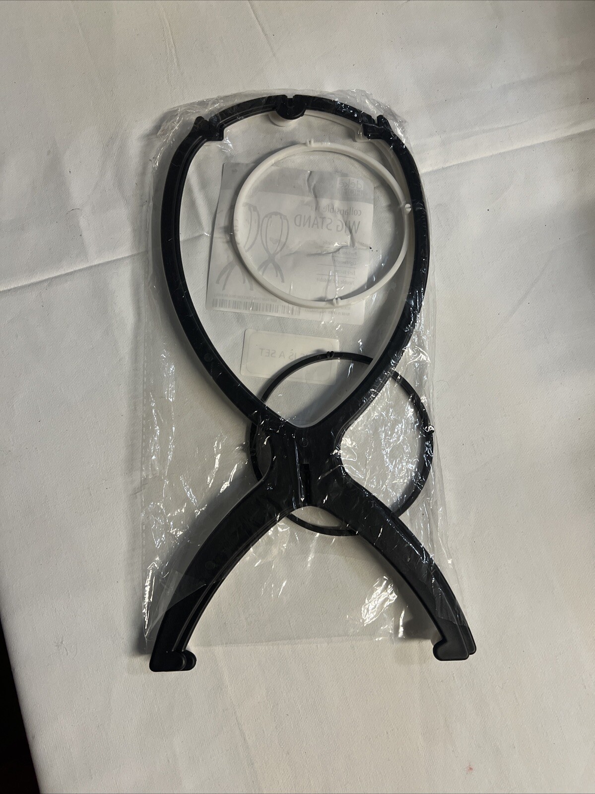 2PCS Wig Stand Portable Collapsible Holder Durable Display Black White