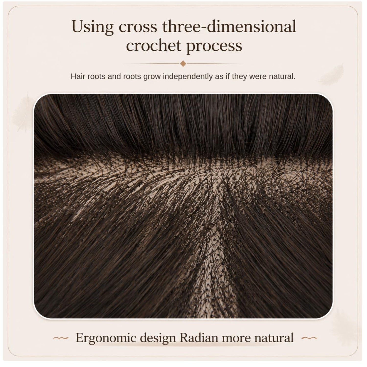 Hand-Tied Hair Topper with Bangs, Black