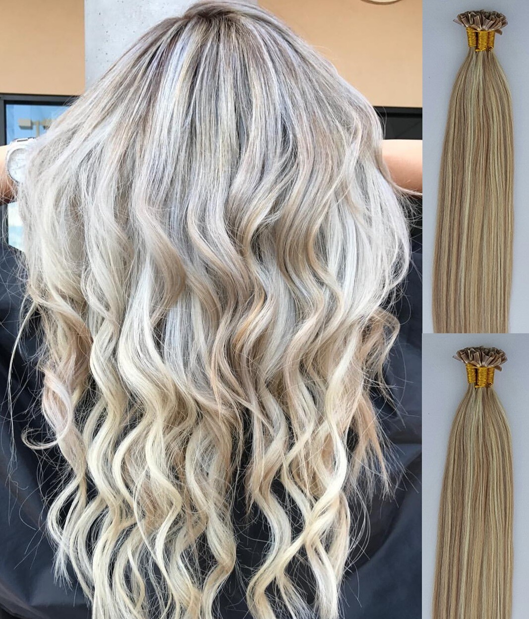 18″,22″ 100grs,100s,U Tip (Nail Tip) Fusion Remy Human Hair Extensions #18/613