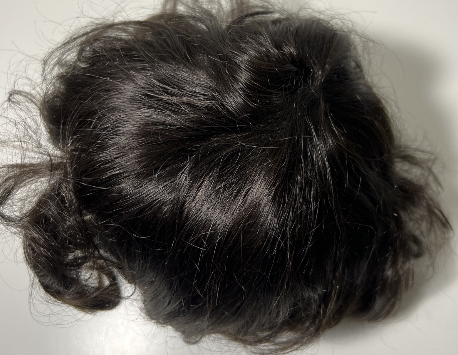 Men Toupee Human Hair Soft Thin Skin Evropean 9” Black #1B