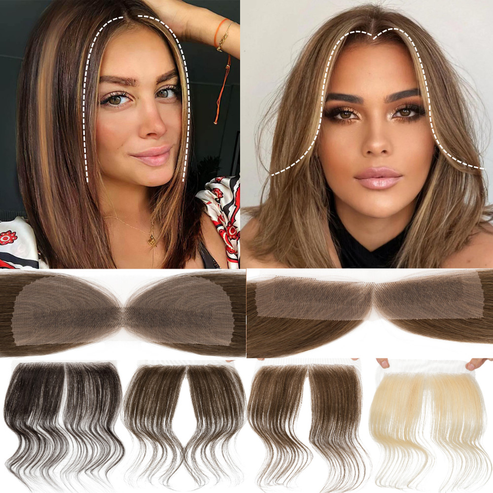 Hand-Tied Front Hairline Human Hair Patches Full Lace Hairpiece For Women Topper