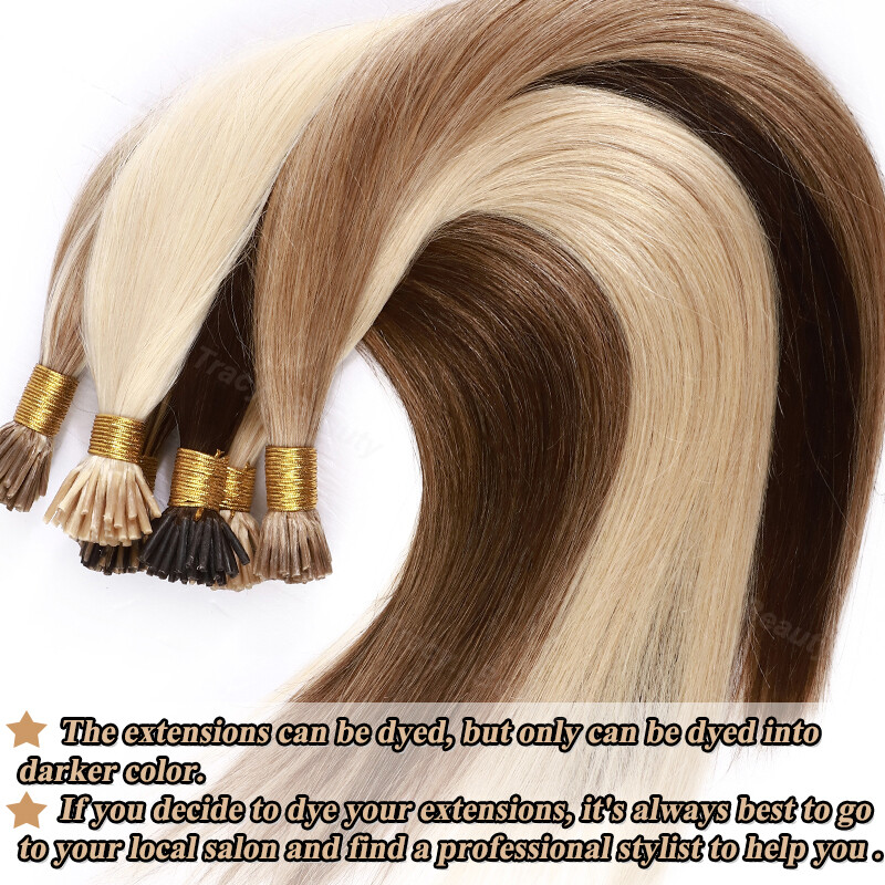 Many Color Brown Fusion Stick I Tip Real Remy Human Hair Extensions Keratin US