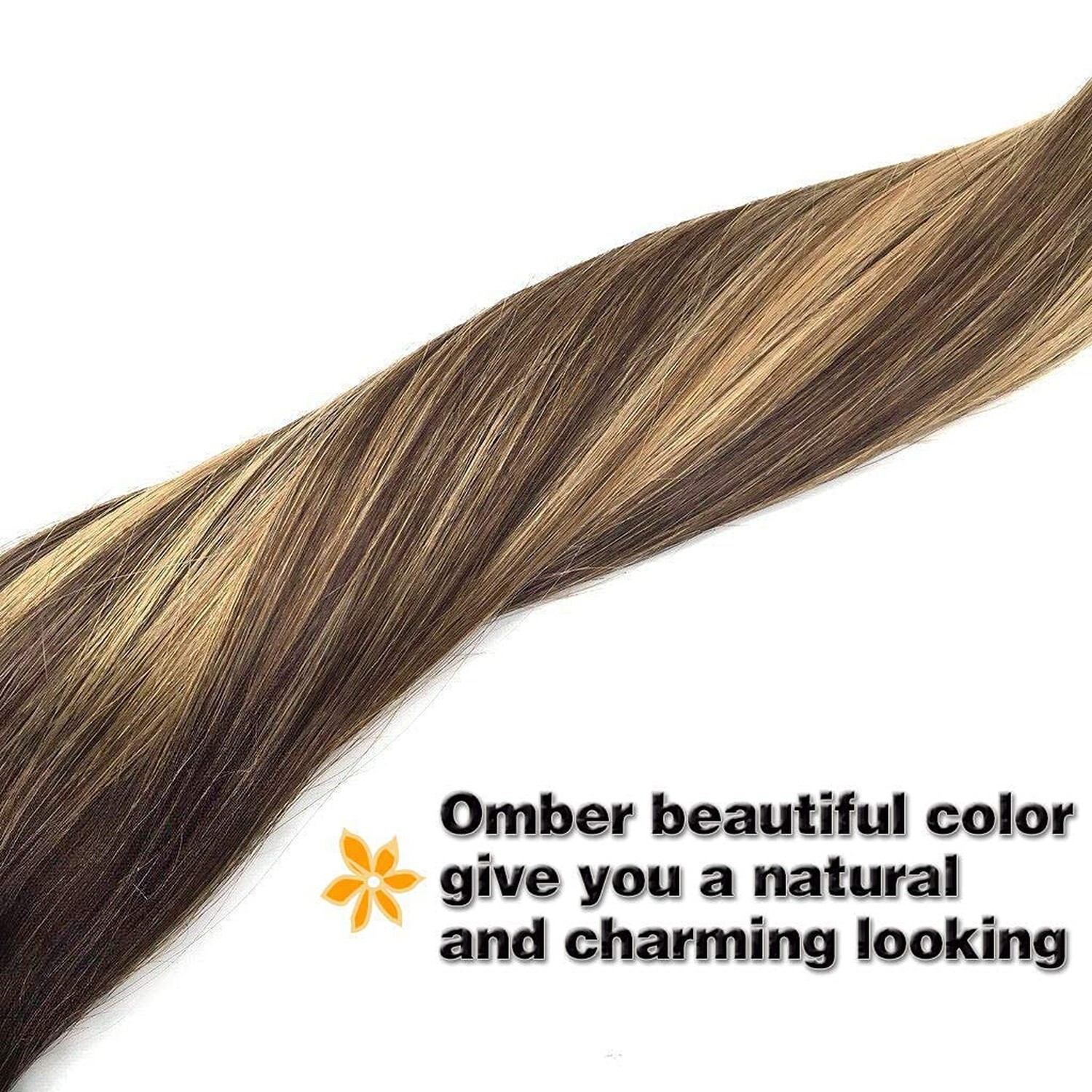 GOO GOO Clip-in Hair Extensions for Women, Soft & Natural, Handmade Real Huma…