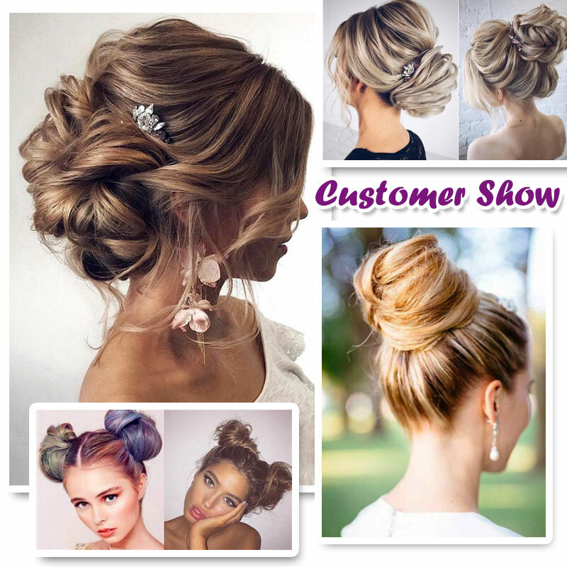 Real 100% Human Hair Messy Bun Scrunchie Piece Clip In Extensions Ponytail Cover