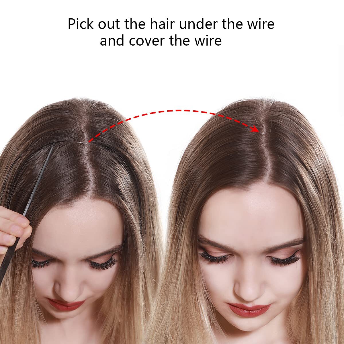 Invisible Wire Hair Extensions with 3 Clips Long Synthetic WavyExtenciones De Ca