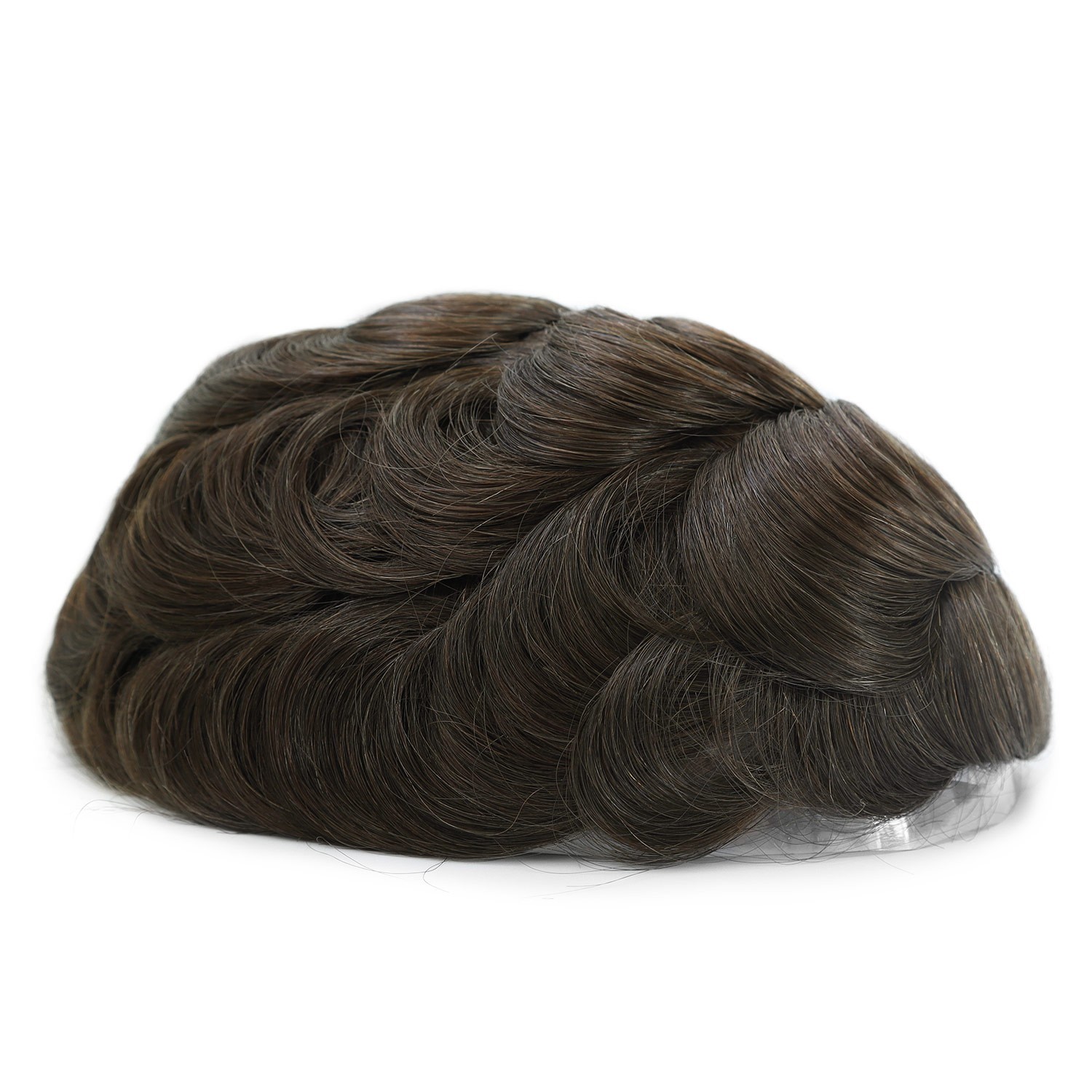 Toupee Mens Human Hair Replacement System 0.02mm Ultra Thin Skin Hairpieces #3