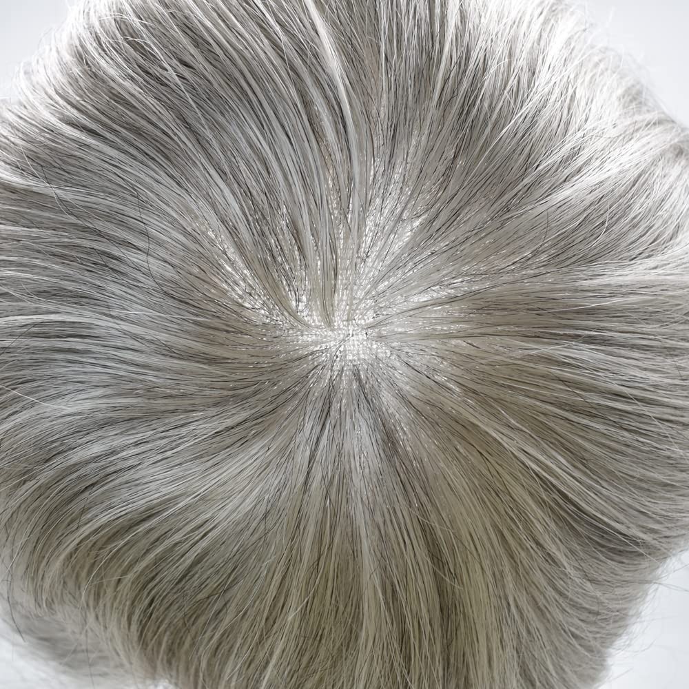 French Lace FrontToupee for Men HairSystem Replacement Mono Mens Hairpiece Wig