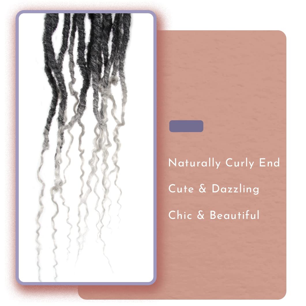 BOHOBABE 18″ Faux Locs Crochet Hair Wavy Curly Ends Pre-looped Synthetic
