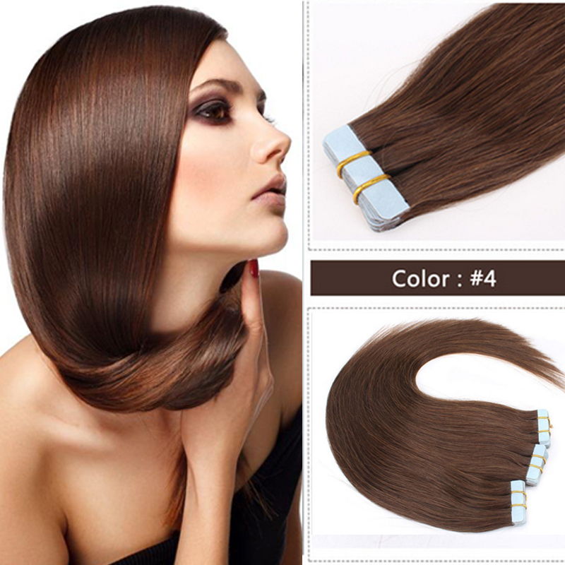 7A Tape In 60Pcs 150g 16″-22″ Skin Weft Remy Human Hair Extensions US STOCK B765