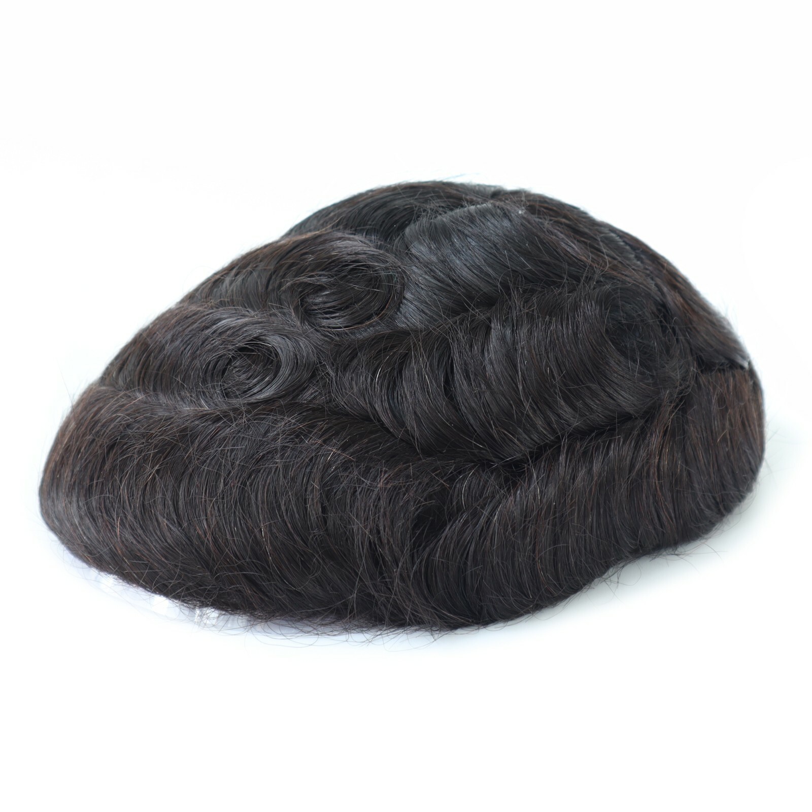 Mens Human Hair Replacement System Fine Mono Toupee Indian Remy Hairpieces