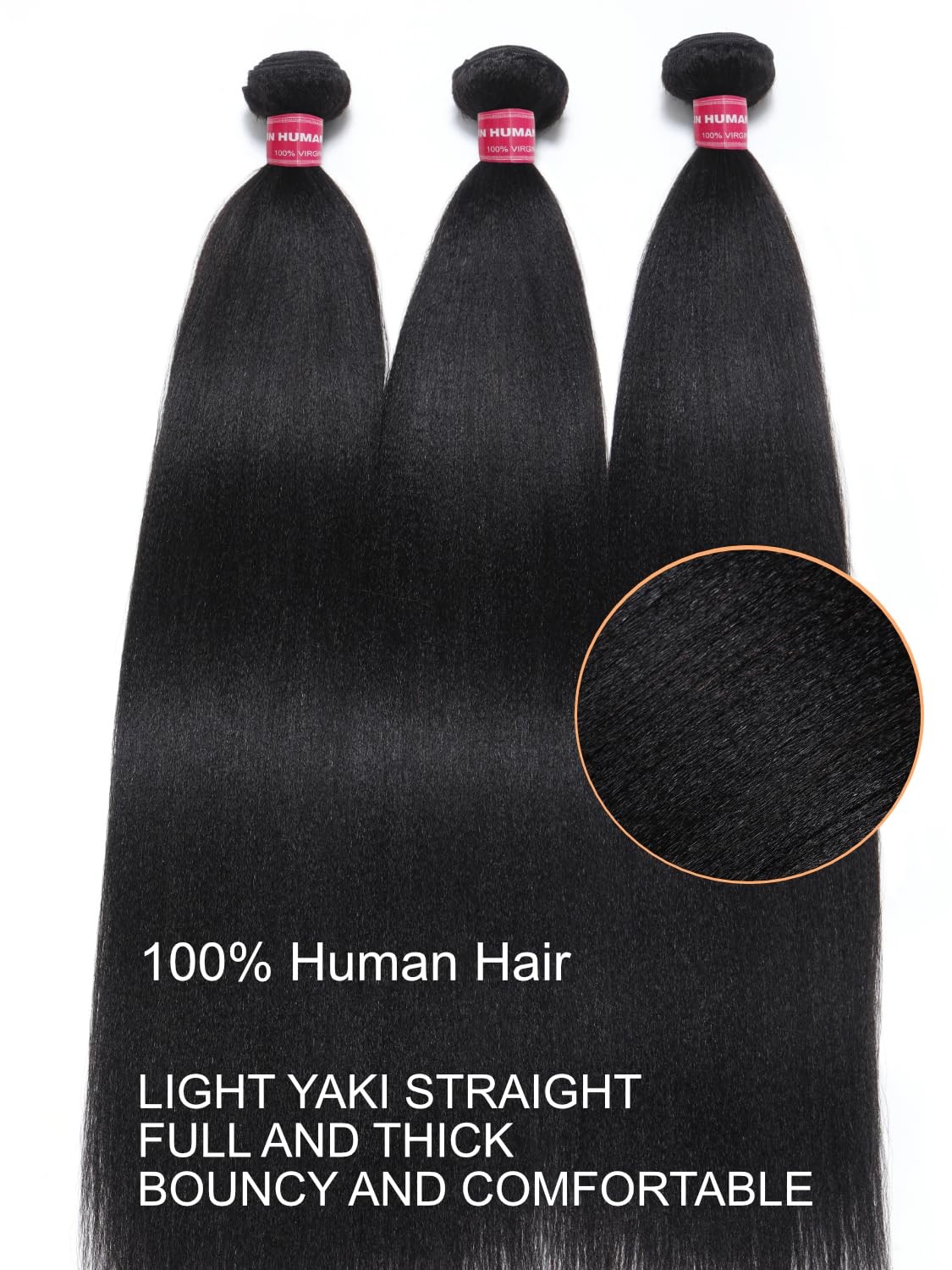 Yilian Julia Hair 12A Yaki Straight Human Hair 3 Bundles 8 10 12 Inch