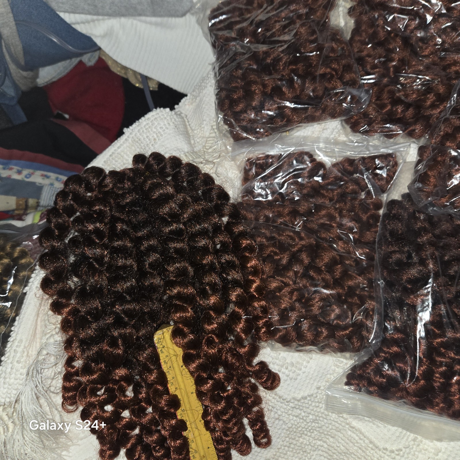 5 Pack 12” Brown Dark Brown Kinky Curly Crochet Hair Spiral Curl – Sealed