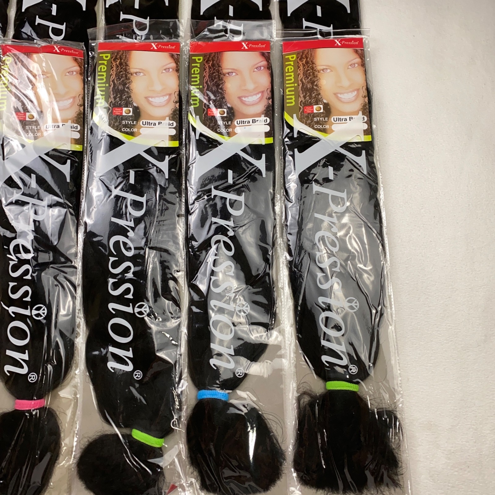 X-pression Premium 82″ Long Ultra Braid Hair 10 packs Color 1B Brushable NIP