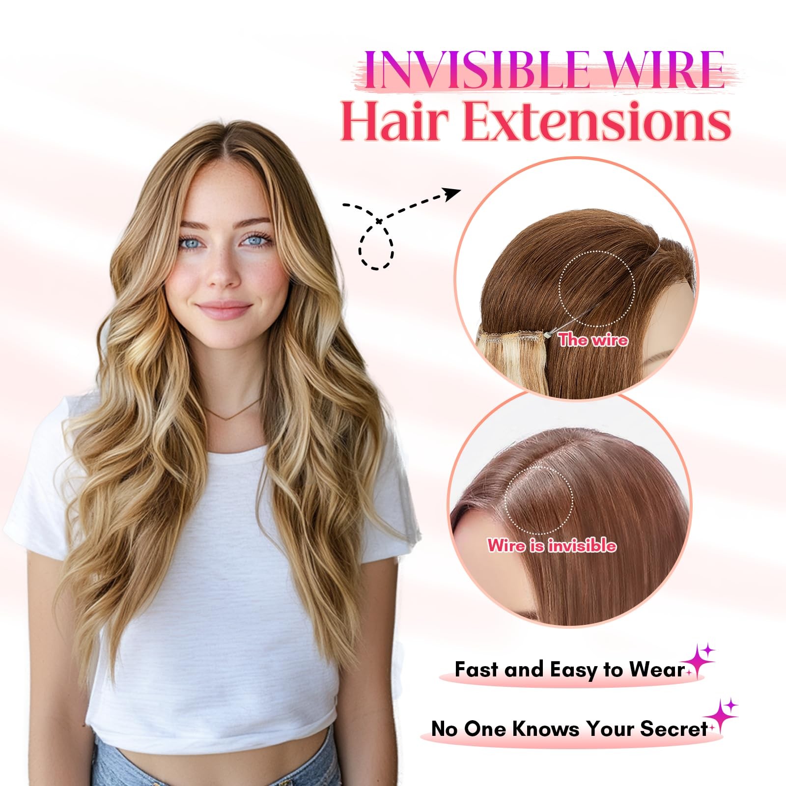 Rich Choices Halo Hair Extensions Real Human Hair 100 Remy Human Hair Halo