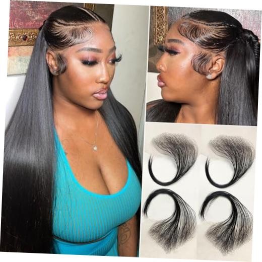 Edges Hair HD Lace Strips for Women – Reusable 4 Pcs (I+V) Natural Black