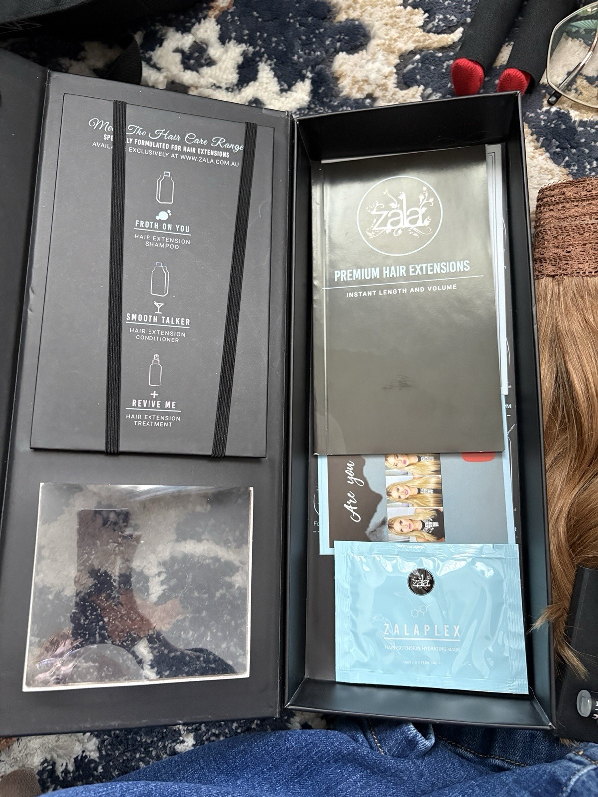 Zala 14” Dirty Blonde Halo Hair Extension Remy Human Hair, Box Unworn Reddish