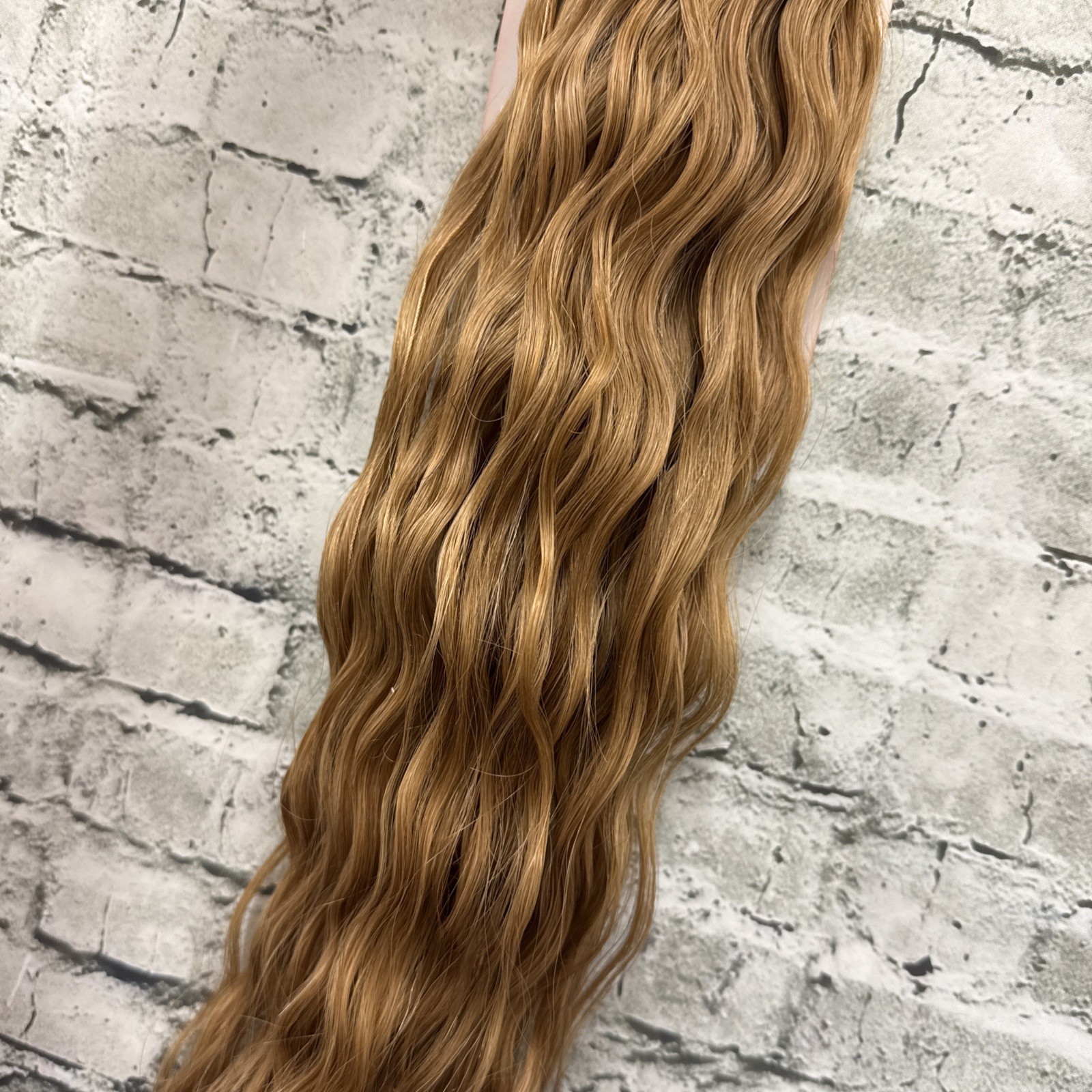 French Wave 22” Human Hair Single Weft Extensions #16 New Old Stock