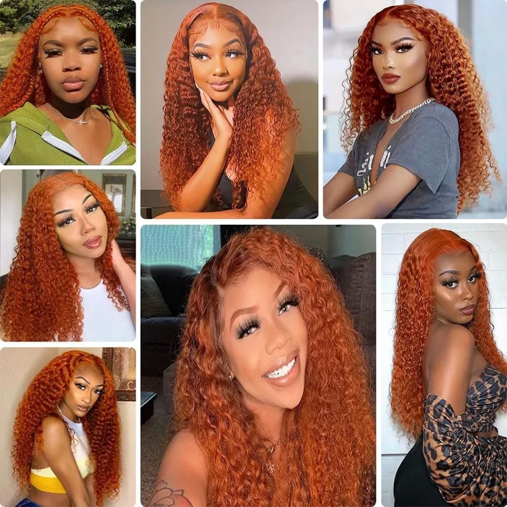 Luxvogue Bundles Human Hair 26 28 30 Inch Deep Wave Orange Ginger Bundles