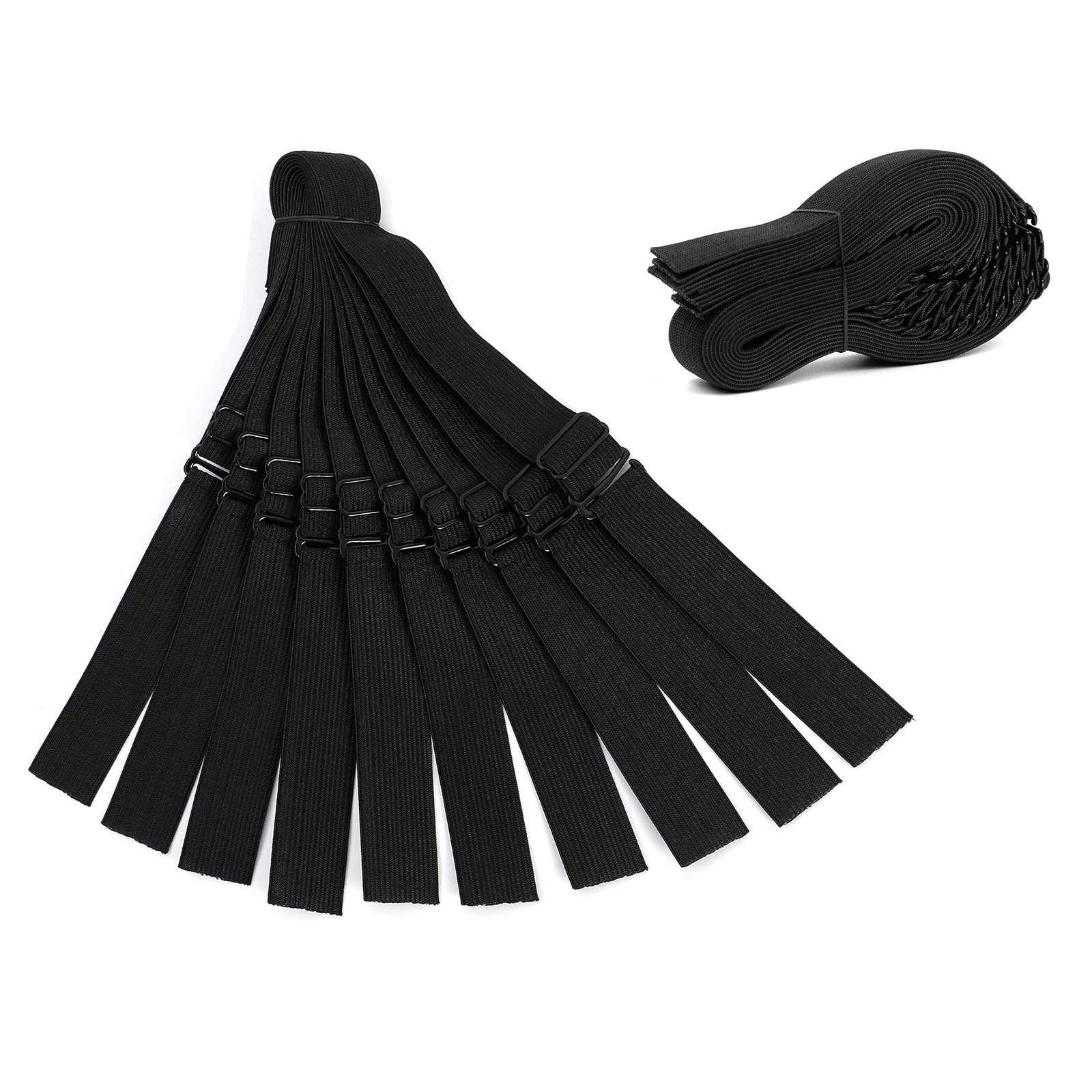 Adjustable Elastic Bands Straps For Wigs (Black/20pcs)