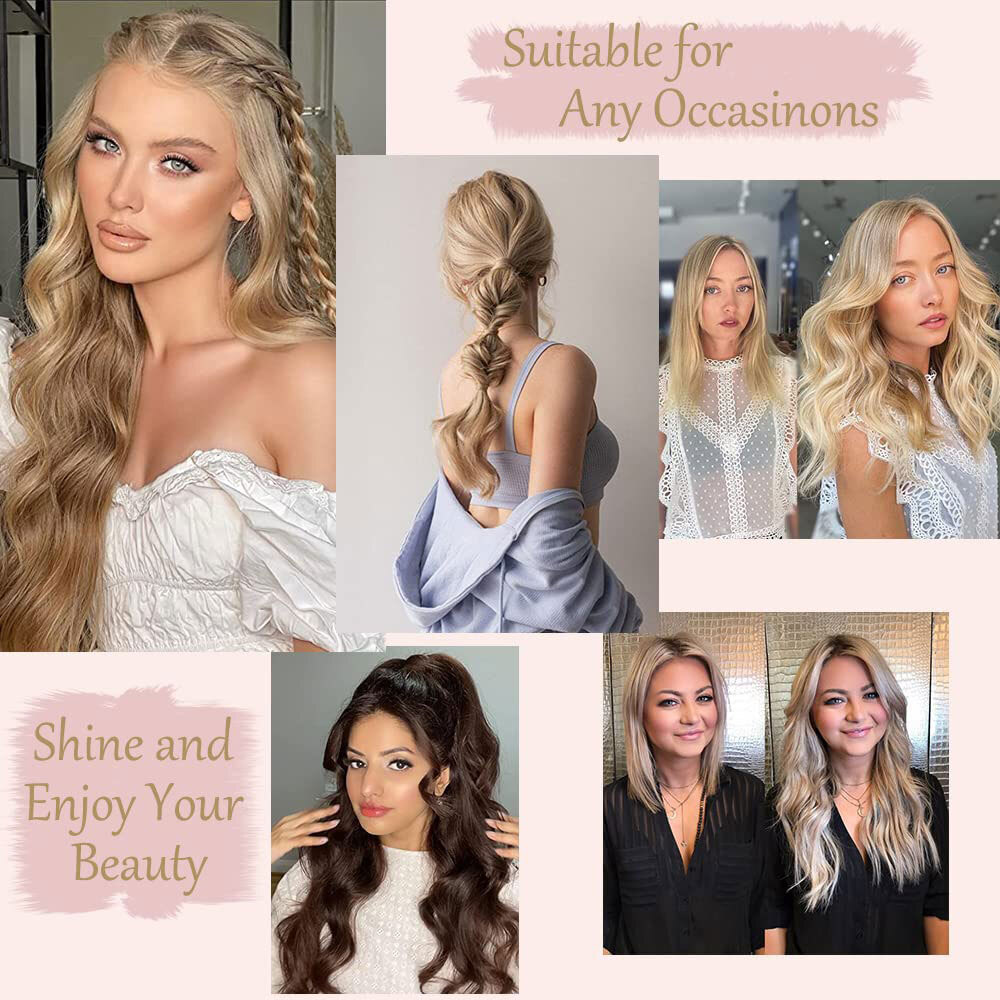 Wire In Hair Extensions Elastic Band Secret Miracle Ring 100% Natural Headband H