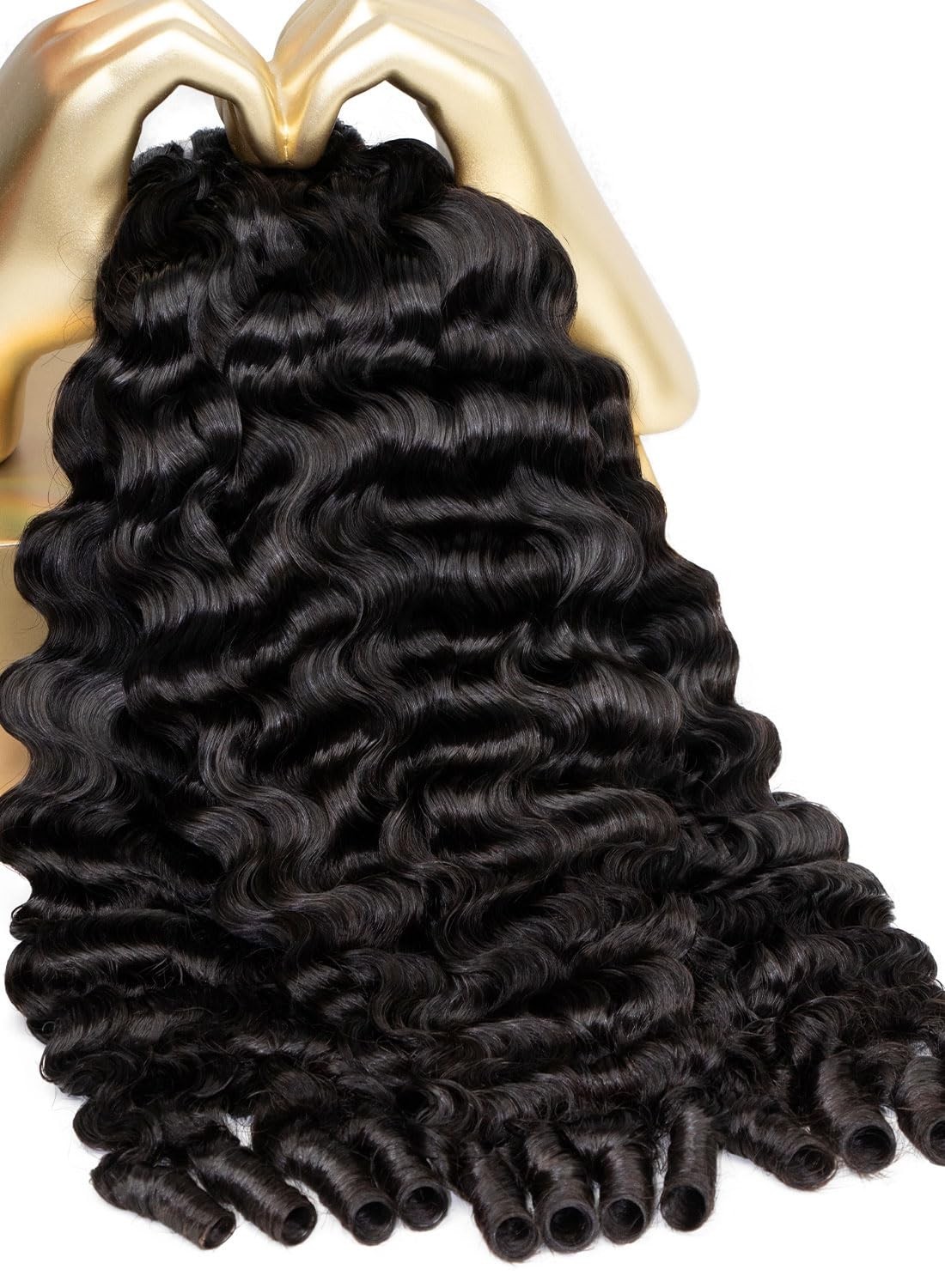 Premium Burmese Curly Hair Bundles 16-20 Inch, 100% Virgin, Tangle-Free Weaves