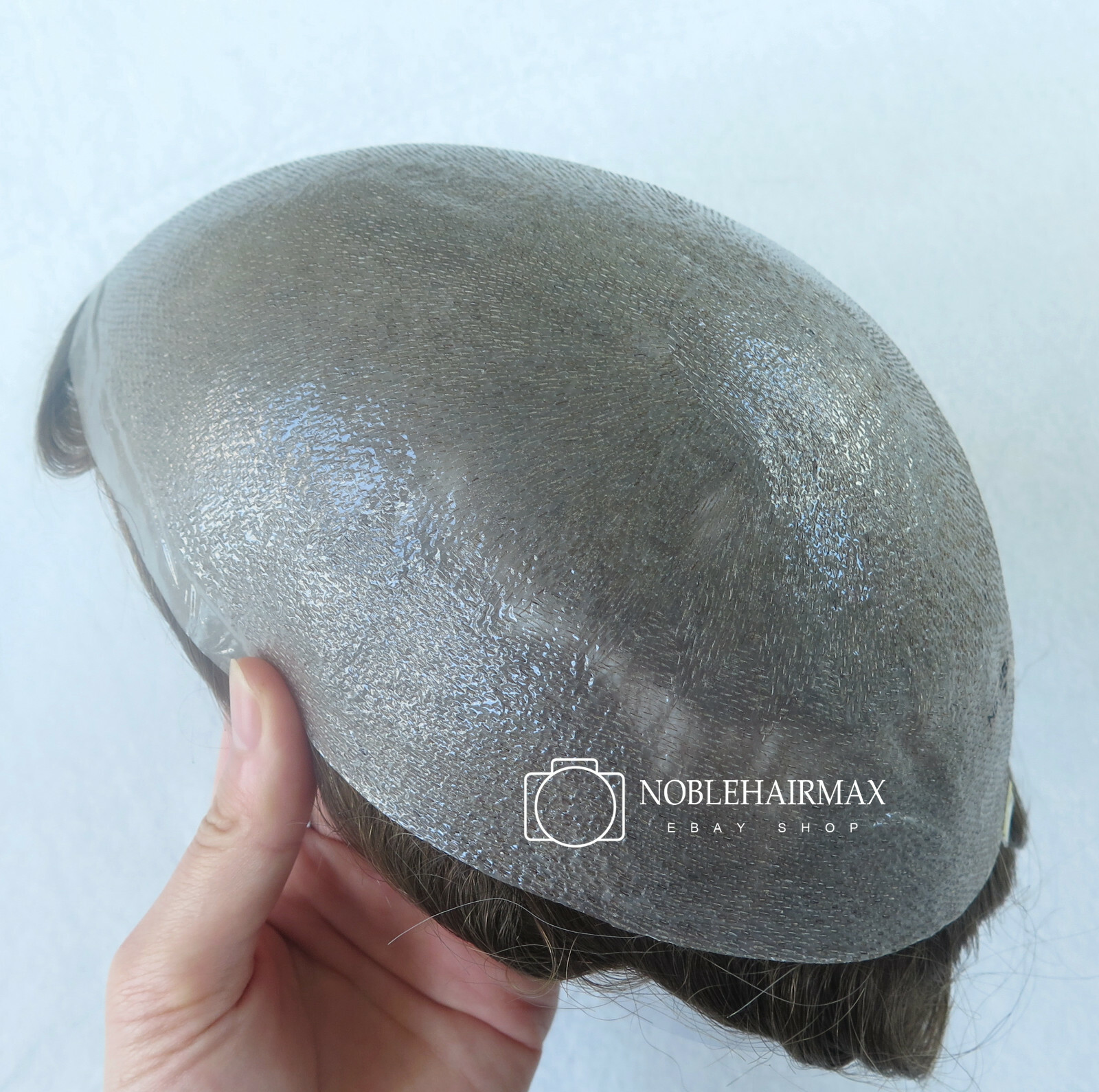 Dark Blonde Toupee Natural Mens Hair Replacement System Super Thin Skin Hair #17