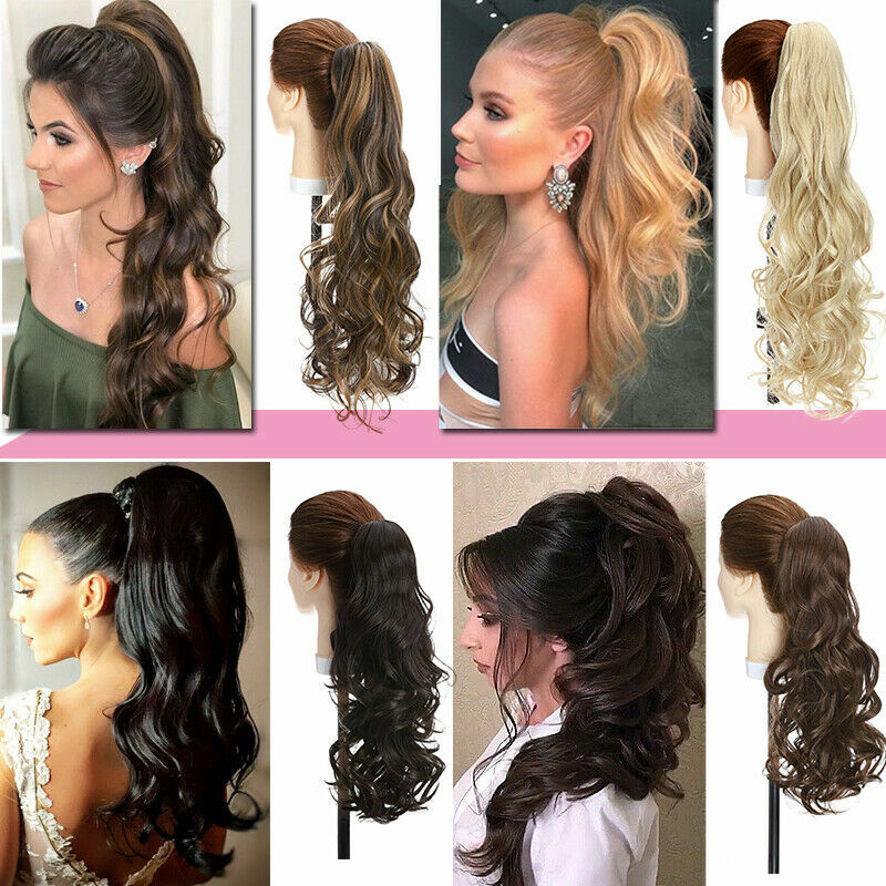 Thick Claw on Ponytail Hair Piece Clip in Hair Extension As Human Hair For Woman