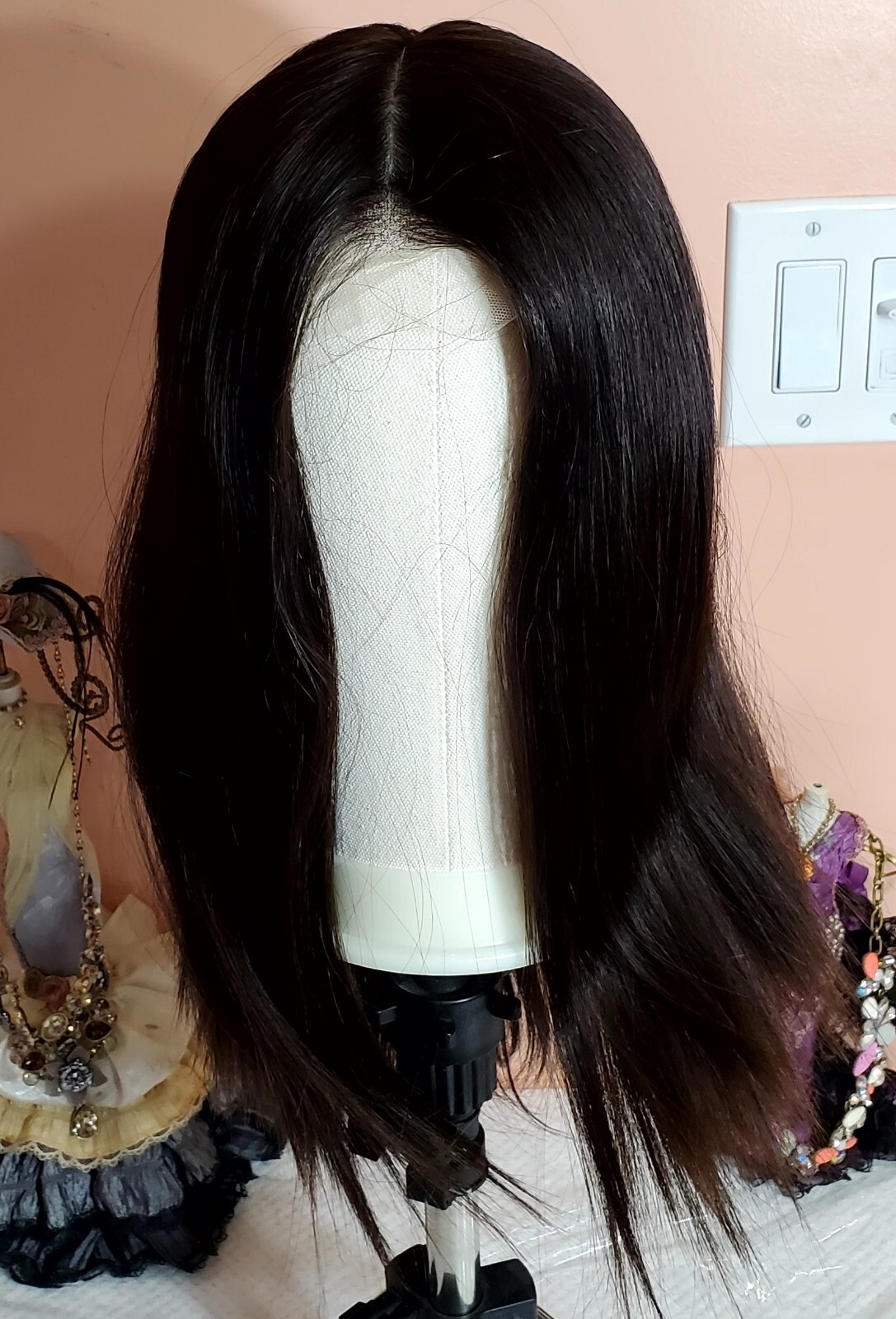 New 100% Virgin European Human Hair Wig | 18” Dark Brown | Skin Top