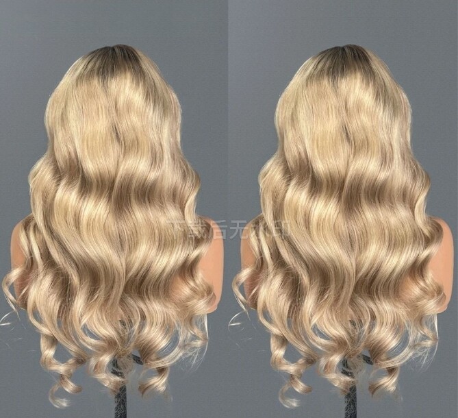 Blonde Virgin Human Hair Wig Balayage 13×4 Lace Front Wig Pre Plucked