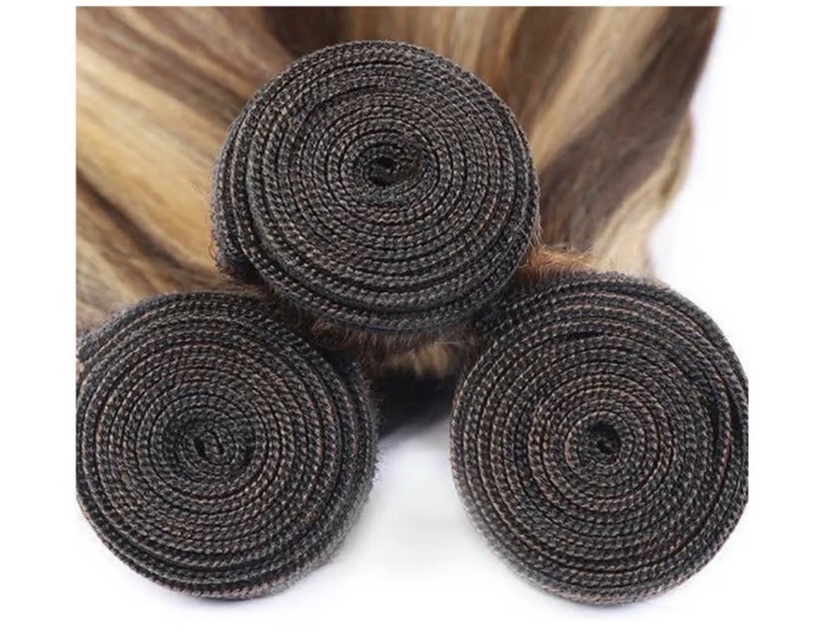 Sew in Straight 3 pack 22” p33/613 HUMAN HAIR RED BROWN BLONDE extensions – NEW