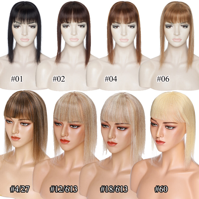 Natural Clip In Human Hair Topper Hairpiece Toupee Wigs Bangs For Thinning Hair