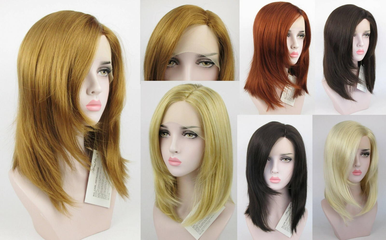 WOMENS LACE FRONT SHOULDER-LENGTH STRAIGHT HAIR LAYERED WIG W/ NO BANGS LINDSEY