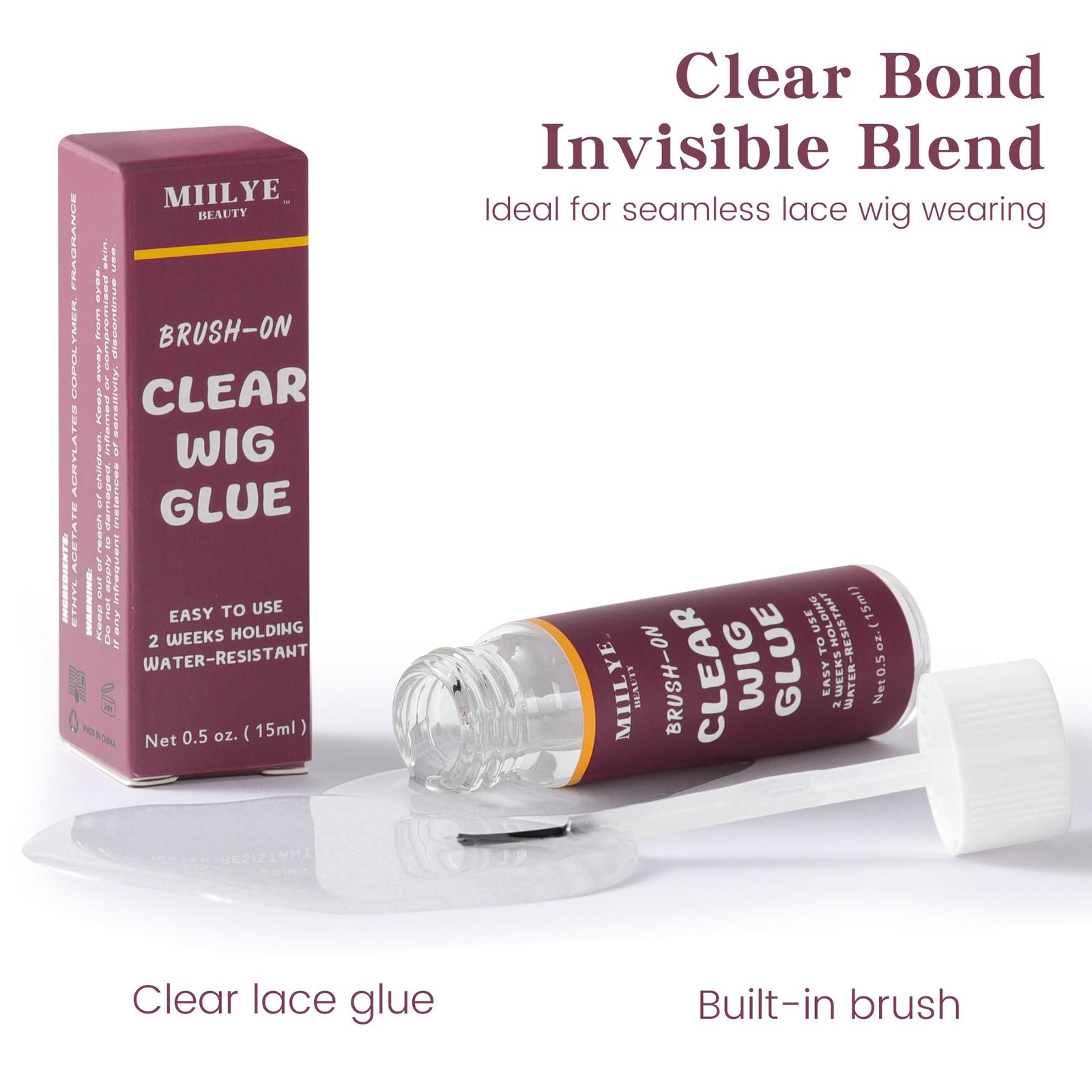 Waterproof Clear Lace Glue, Sweat & Swim Proof Strong Hold for Wigs & Hair Sy…