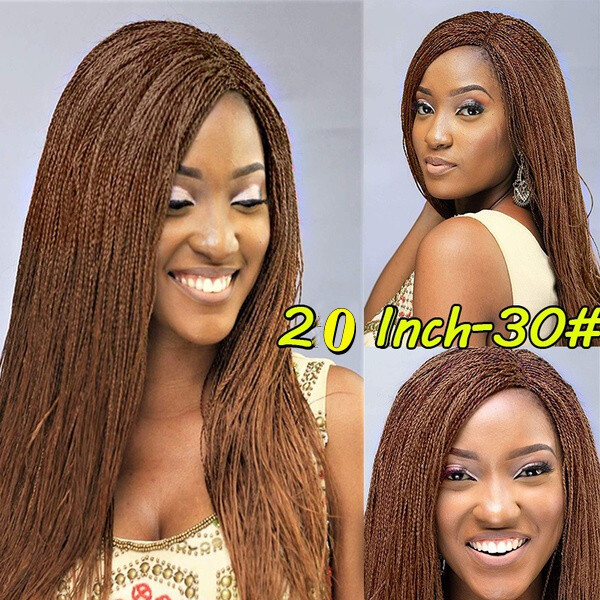 16 Inch Long Micro Twist Braided Wigs Synthetic Thin Braided Bob Wigs for Women