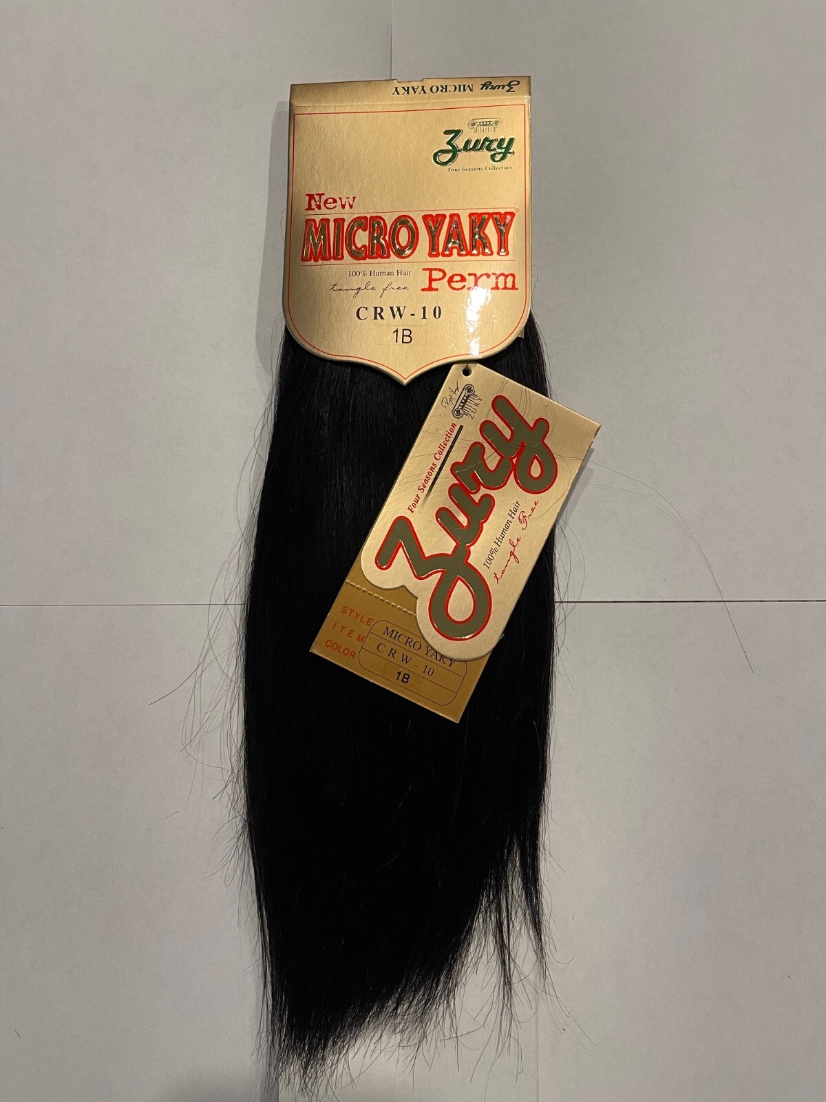 Zury 100% Human Hair Weaving Straight Micro Yaky Perm 10 inch color #1B