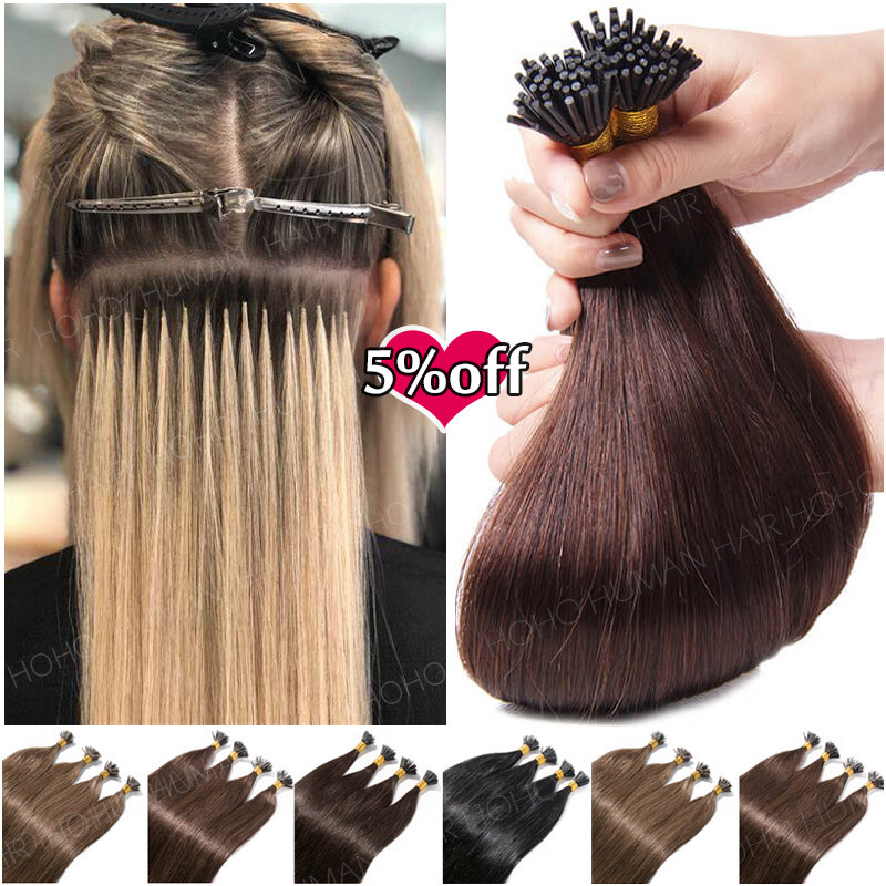 20/22Inch I-TIP Pre Bonded Keratin 100% Real Remy Human Hair Extension 200Stick