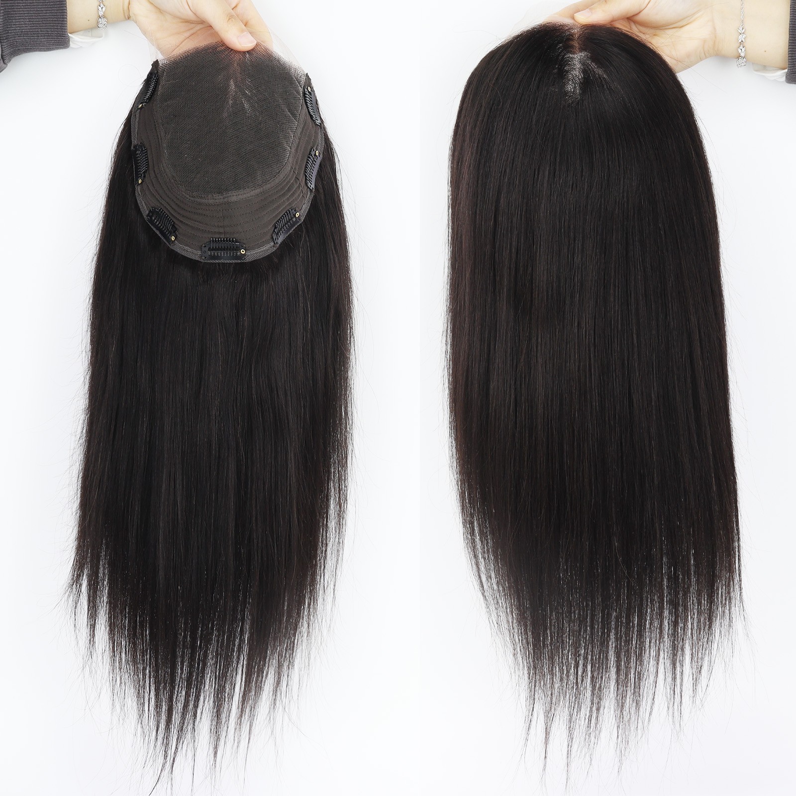 100% Human Hair Toppers with New HD Lace Base Closure 6×7 Inch Hair Extensions