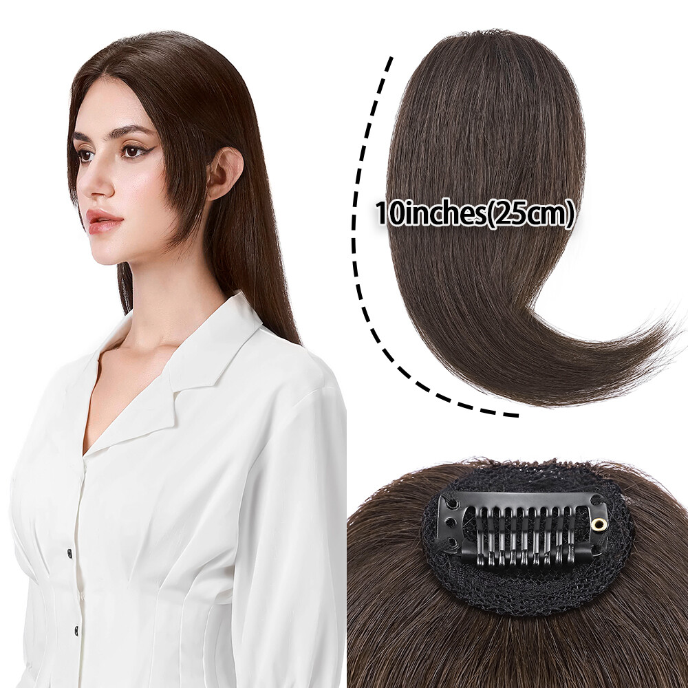 100% Remy Human Hair Bangs Extensions Clip In One Piece Front Fringe Hair Piece