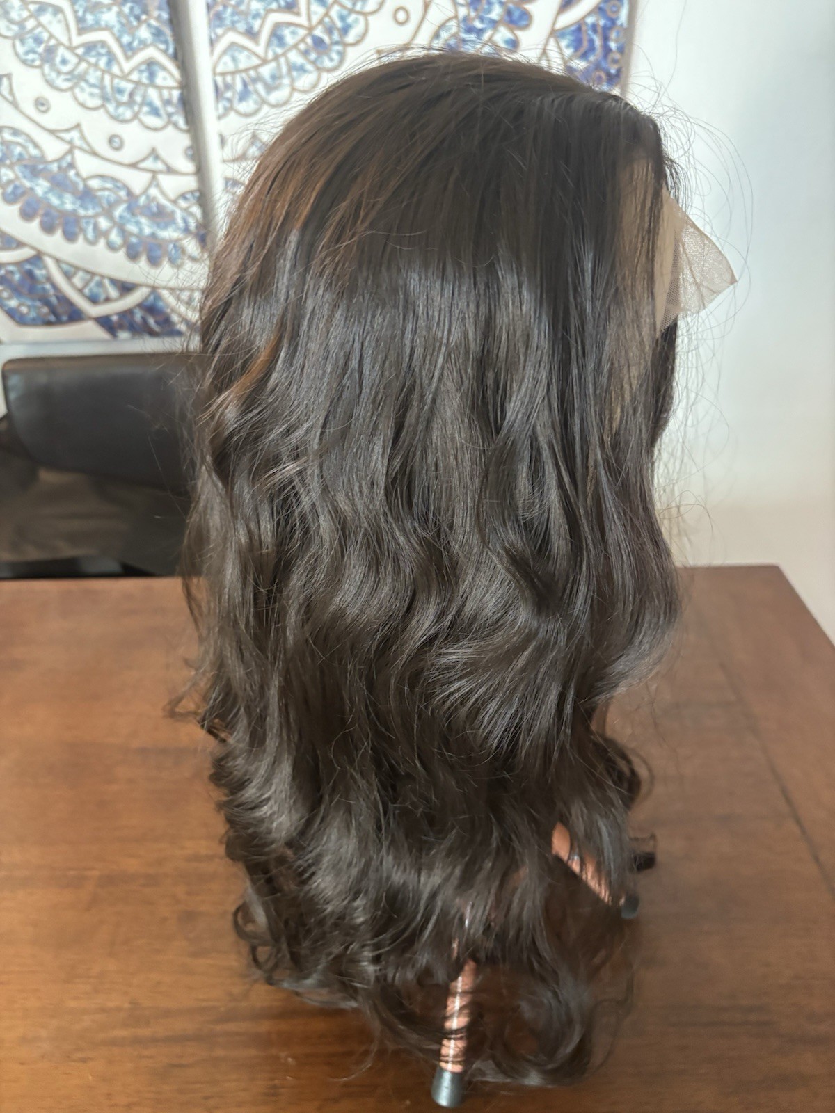 Lace Front T Part Synthetic Beautiful Brunette 26-28in Curly Wig