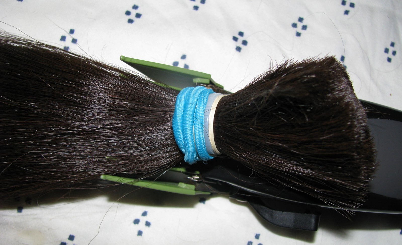 HUMAN HAIR HAIRCUT 12 INCH CHOCOLATE BROWN PONYTAIL COSPLAY-REBORN DOLLS T41