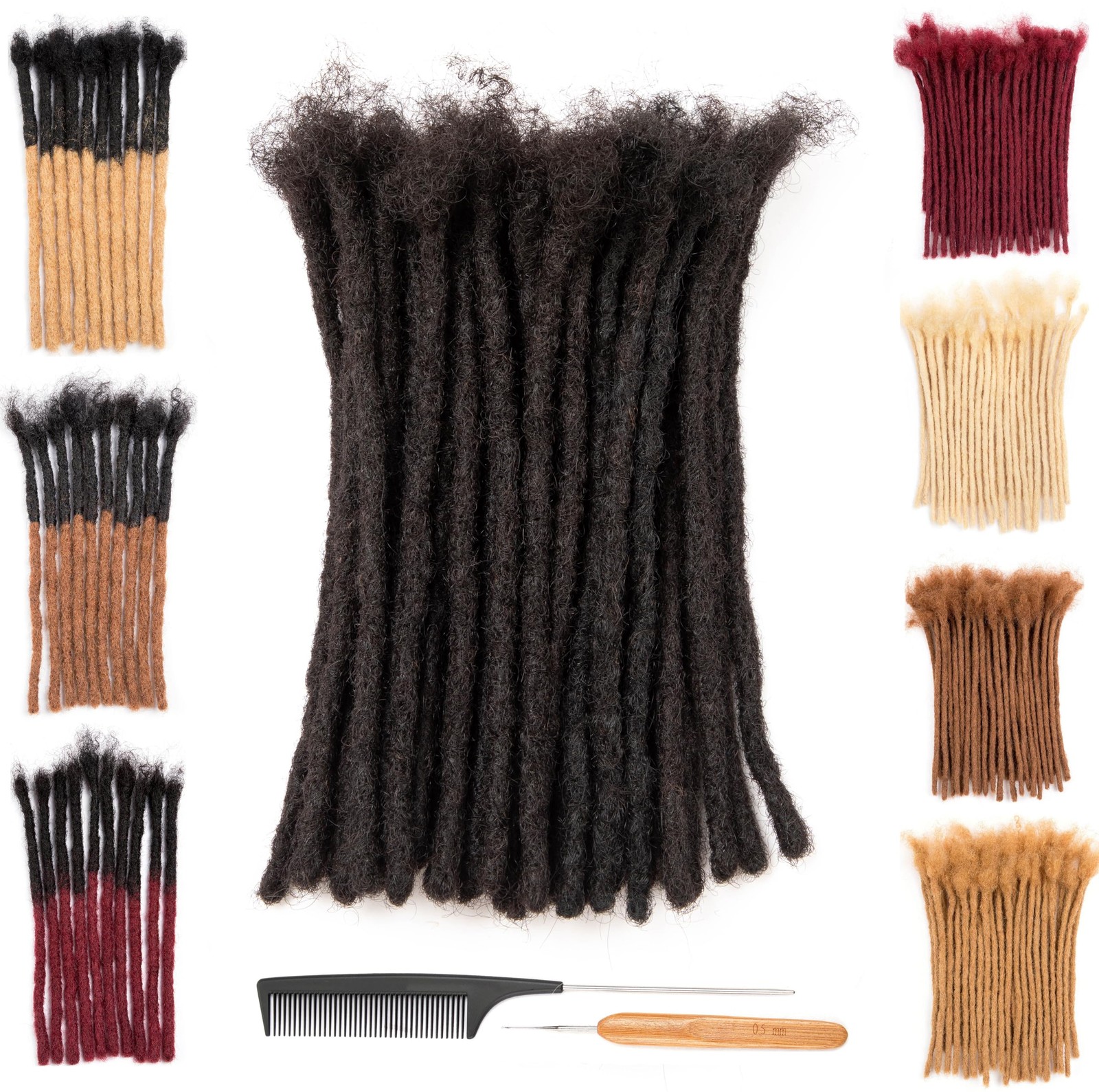 DAIXI 40 Strands 100% Real Human Hair Extensions – 0.2cm, 0.4cm, 0.6cm, 0.8cm Op
